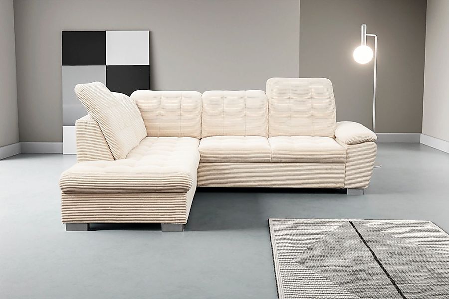 WERK2 Ecksofa "Bonny inkl. Kopfteilverstellung, Bettfunktion, Stauraum, L-F günstig online kaufen