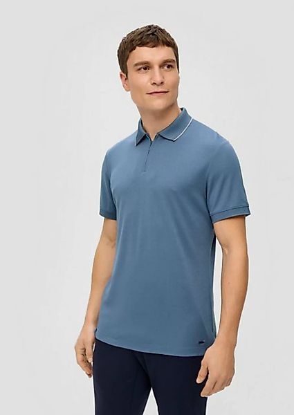 s.Oliver BLACK LABEL Kurzarmshirt Poloshirt aus Modalmix Blende günstig online kaufen