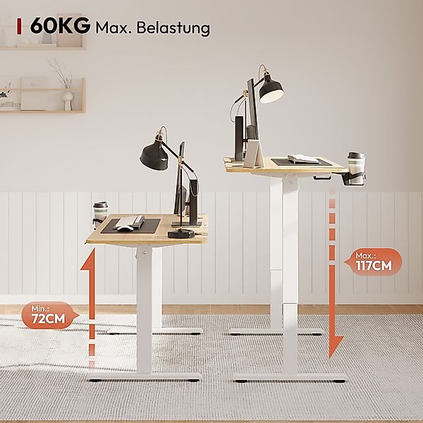 SANODESK Schreibtisch Elektrisch höhenverstellbarer Schreibtisch (2-Fach-Te günstig online kaufen
