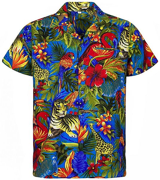 King Kameha Hawaiihemd Jungle Funky Hawaii-Hemd Herren Kurzarm Front-Tasche günstig online kaufen