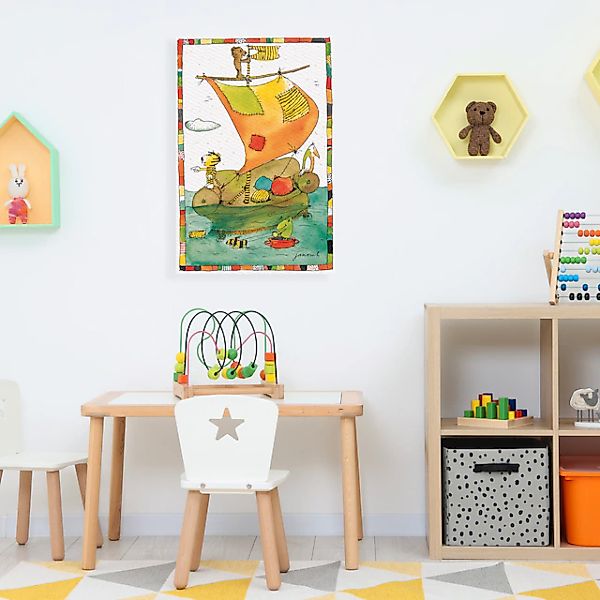 LuckyLinde Leinwandbild »Der kleine Bär und der kleine Tiger auf dem Segelb günstig online kaufen