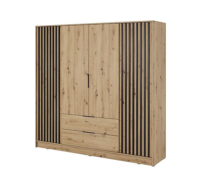 Compleo Kleiderschrank LISA Drehtürenschrank mit Lamellen, günstig online kaufen