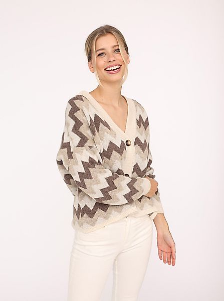 Zwillingsherz Cardigan "Buntes ZickZack" mit figurumspielendem günstig online kaufen