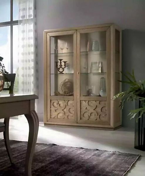 JVmoebel Vitrine Braun Vitrine Holz Glas Schrank Wohnzimmer Möbel Anrichte günstig online kaufen