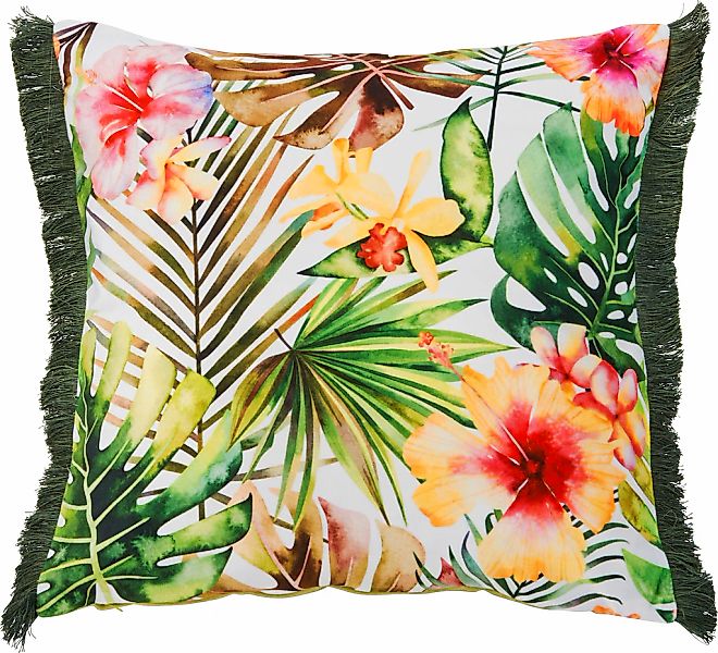 done. Dekokissen "Fringe Jungle Flowers" bedruckt, Reißverschluss, Kissenhü günstig online kaufen