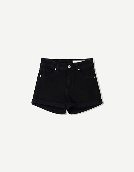 Bershka Jeansshorts Mit Roll-Up Damen 40 Schwarz günstig online kaufen