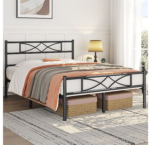 Yaheetech Metallbett Bettgestell, Bettrahmen mit Kopfteil Gästebett mit Lat günstig online kaufen