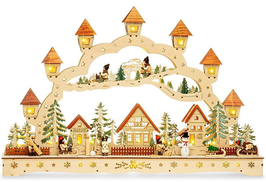 SIKORA Schwibbogen LB89 Winterdorf Laternen XL mit LED Beleuchtung B:56,5cm günstig online kaufen