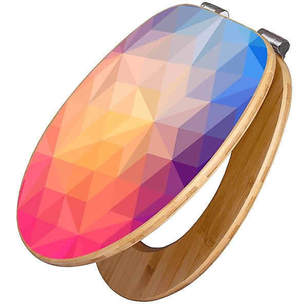 banjado WC-Sitz aus Bambus Motiv Bunte günstig online kaufen
