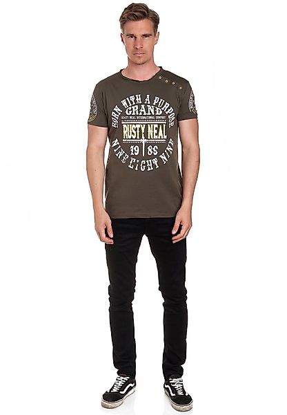 Rusty Neal T-Shirt, mit seitlicher Knopfleiste günstig online kaufen