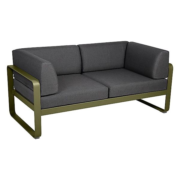 Bellevie 2-Sitzer Club Sofa D3 Pesto A3 Graphitgrau günstig online kaufen