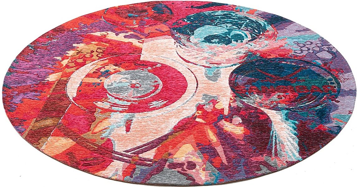 Sansibar Teppich "Keitum 008" rund 3 mm Höhe Flachgewebe, modernes Design, günstig online kaufen