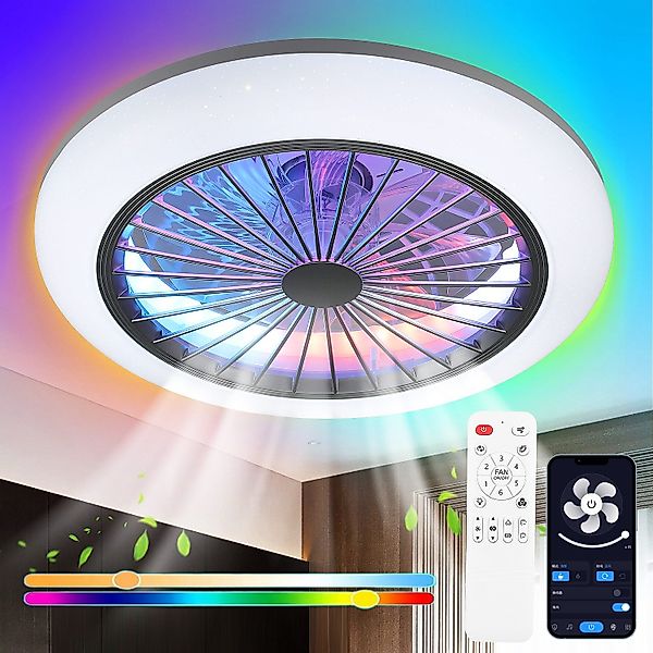 LETGOSPT Deckenleuchte 50W Deckenlampe RGB Farbwechsel günstig online kaufen