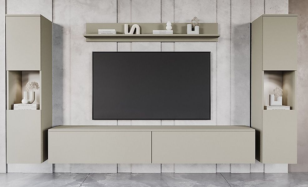 INOSIGN Wohnwand PARIS, Vitrine Türanschlag links/rechts wechselbar, (Kompl günstig online kaufen