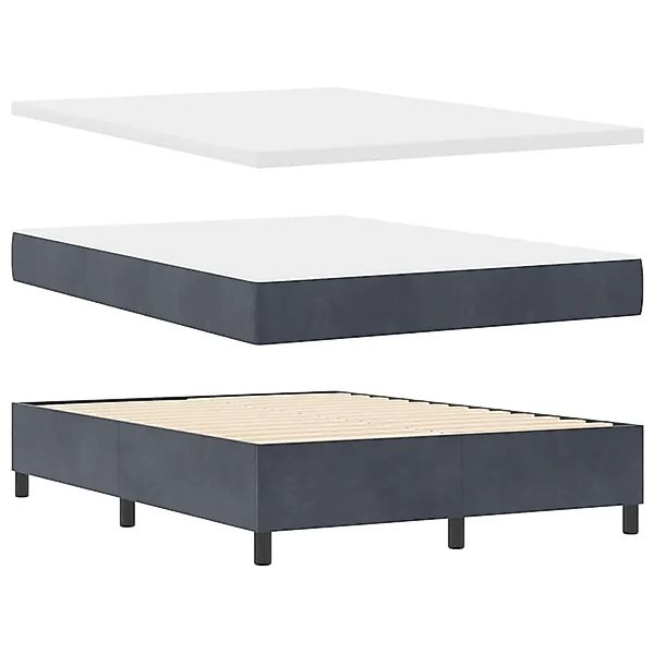 vidaXL Boxspringbett mit Matratze Dunkelgrau 160 x 200 cm Samt 3344457 günstig online kaufen