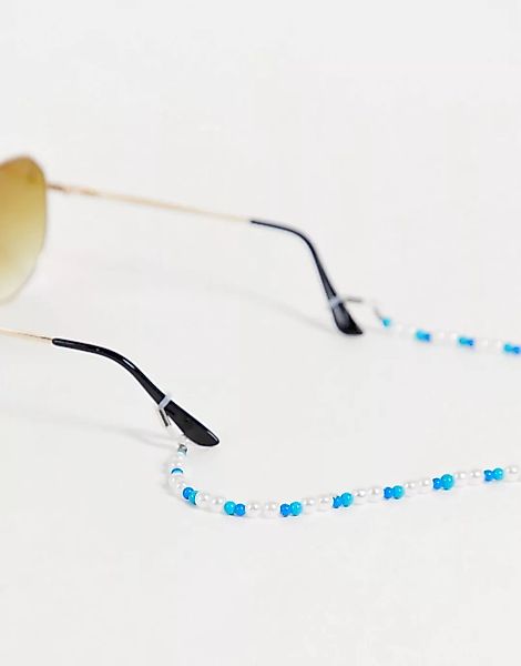 ASOS DESIGN – Sonnenbrillenkette mit Kunstperlen und mehrfarbigen Kügelchen günstig online kaufen