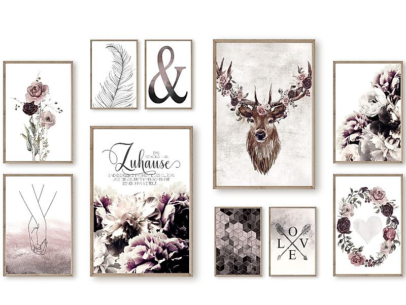 homestyle-accessoires Poster Bilder Bilderwand Set Wandbilder günstig online kaufen