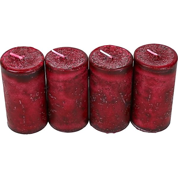 DekoTown Stumpenkerze Marmorierte Stumpenkerzen 4er Set günstig online kaufen