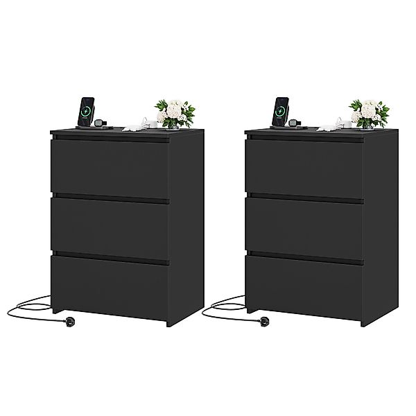 Homfa Nachttisch Nachtschrank Nachtkommode Nachtkonsole (2-St), günstig online kaufen