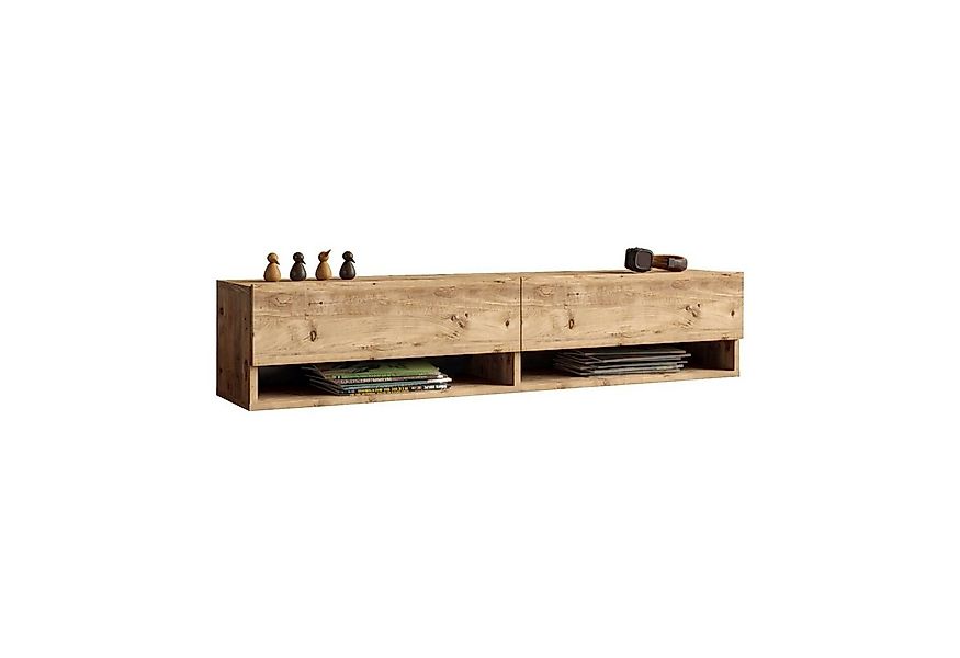 en.casa TV-Schrank »Laitila« TV Hängeboard 140x31,5x29,5cm Eiche rustikal günstig online kaufen