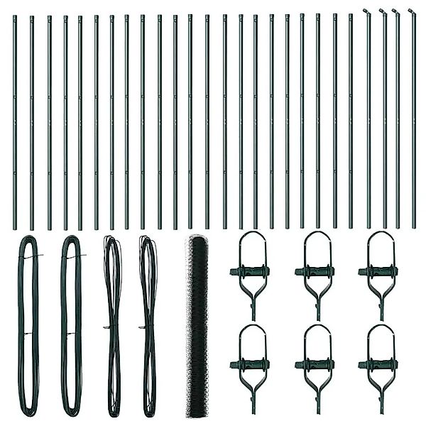 vidaXL Zaunpfosten Grün 50 x 1,6 m 50 mm Maschenweite Stahl und PVC 3352727 günstig online kaufen