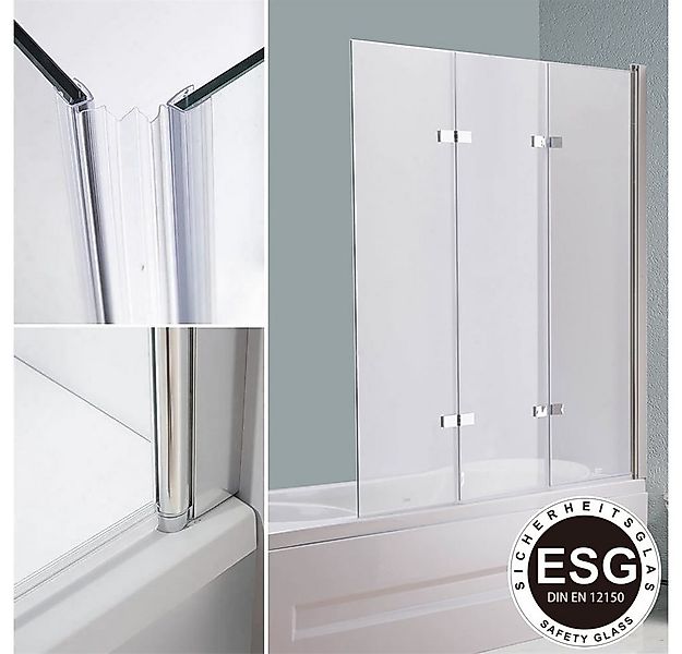 Feel2Home Badewannenaufsatz Duschabtrennung Glas 140x130cm NANO Effekt Bade günstig online kaufen