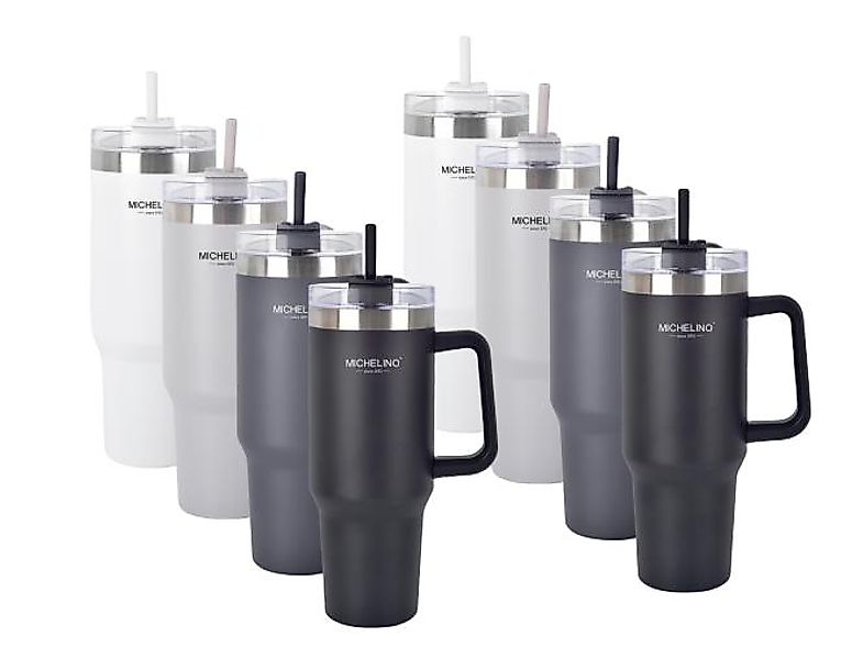 Trinkbecher Thermobecher mit Strohhalm MICHELINO ca. 1,2l 1 Stück 4 Sorten günstig online kaufen