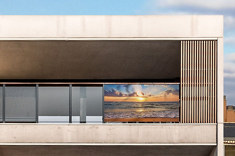 MuchoWow Balkonsichtschutz Strand - Sonnenuntergang - günstig online kaufen