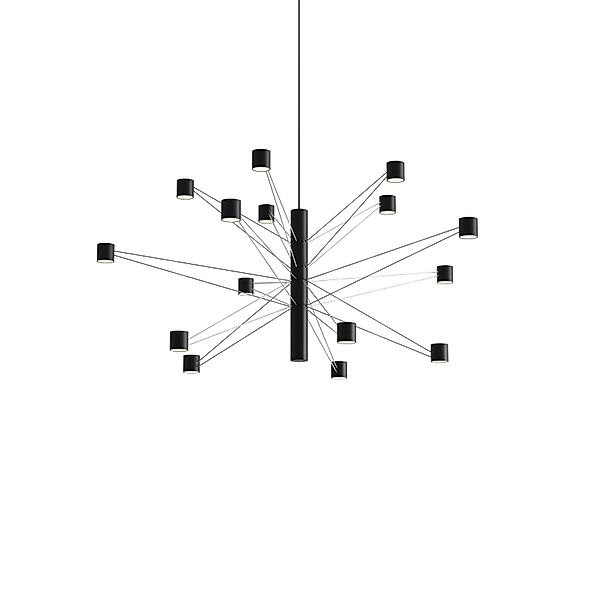 kdln LED-Hängelampe POLAR 15.2, Ø 93 cm, schwarz 15-flg. dim günstig online kaufen