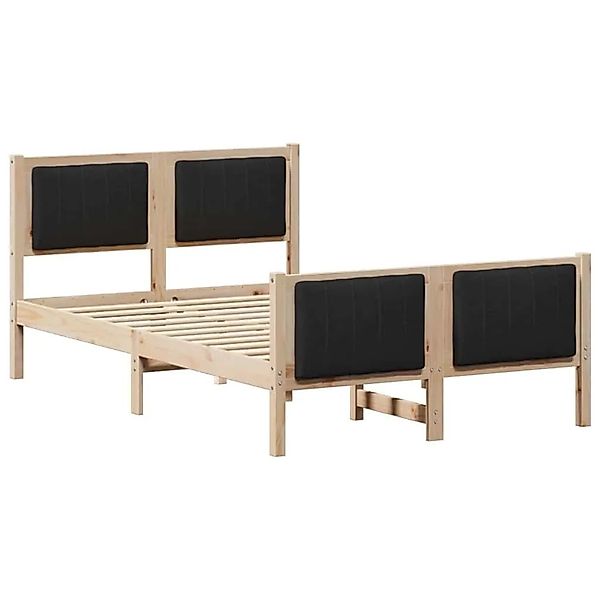 vidaXL Bettgestell Braun und Schwarz 120 x 190 cm Massivholz Kiefer 878486 günstig online kaufen