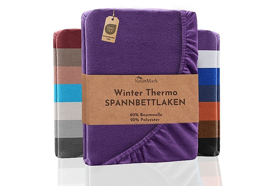 NatureMark Spannbettlaken Winter Thermo Fleece Spannbetttuch, 80% Baumwolle günstig online kaufen