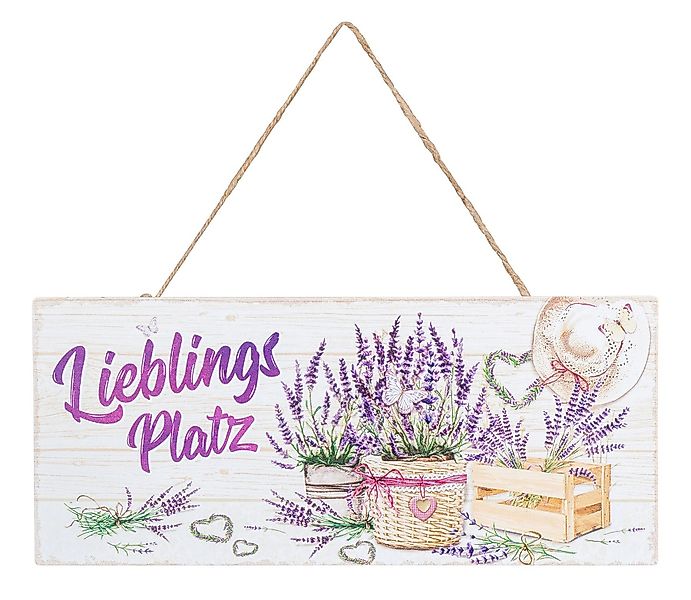 Levandeo® Metallbild, Metallschild Lieblingsplatz L30cm Lavendel günstig online kaufen