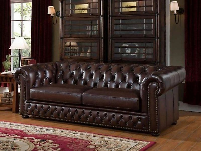 JVmoebel 3-Sitzer Chesterfield design luxus Sofa 3 Sitzer 100% Leder Sofort günstig online kaufen