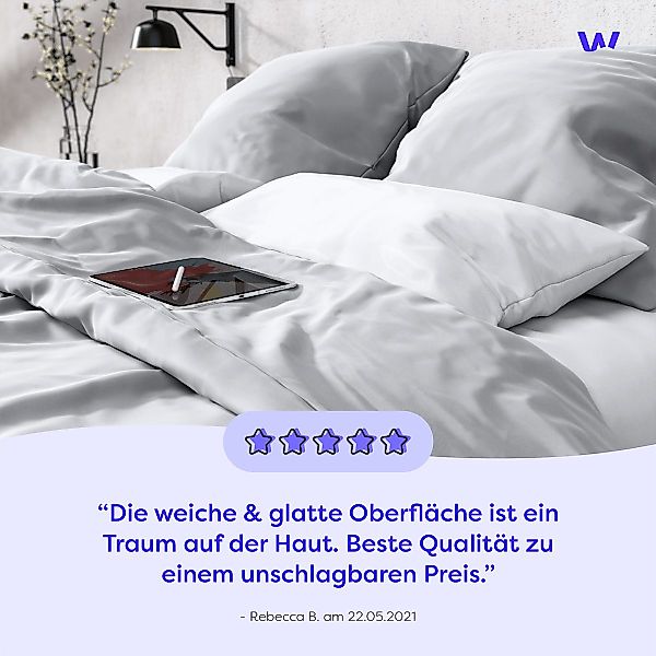 Wolkenfeld Kissenbezug Mako-Satin Baumwolle Kopfkissenbezug - günstig online kaufen