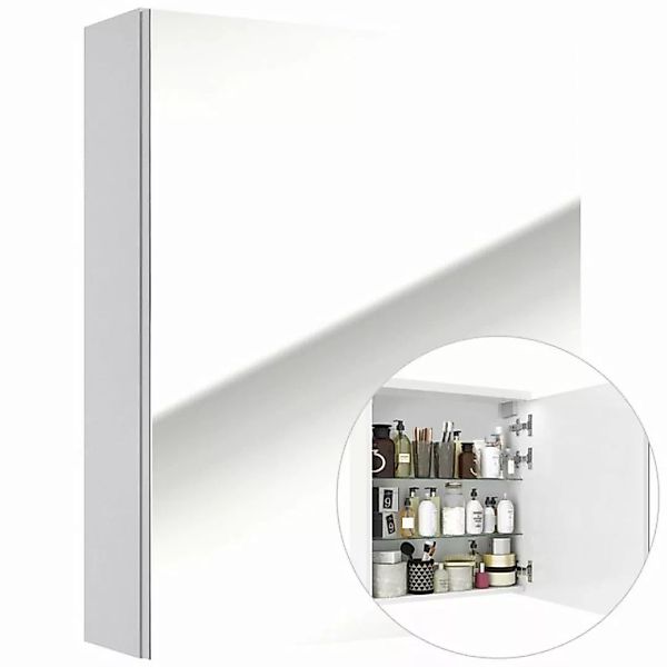 Lomadox Spiegelschrank 50 cm weiß 1-trg SOFIA-107 Hochglanz lackiert, B/H/T günstig online kaufen
