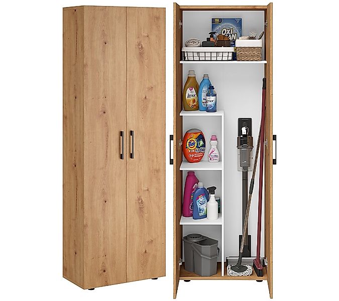 Bellamio Mehrzweckschrank Apol (Eichenoptik) Besenschrank mit 5 Fächern, in günstig online kaufen