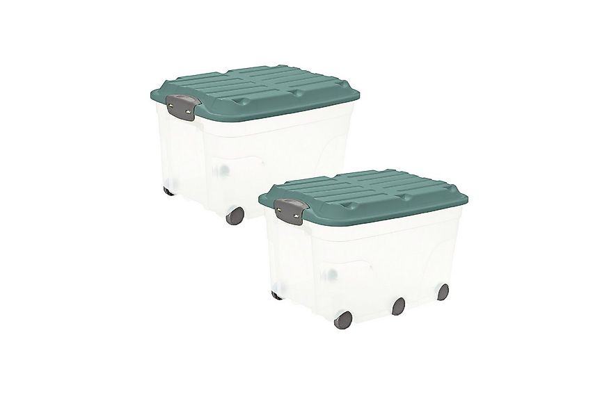 ROTHO Aufbewahrungsbox Roller 6 2er-Set Spielzeugkiste 57l mit Deckel und R günstig online kaufen