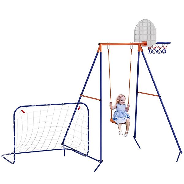 Outsunny Schaukelset mit Fußballtor Basketballkorb günstig online kaufen