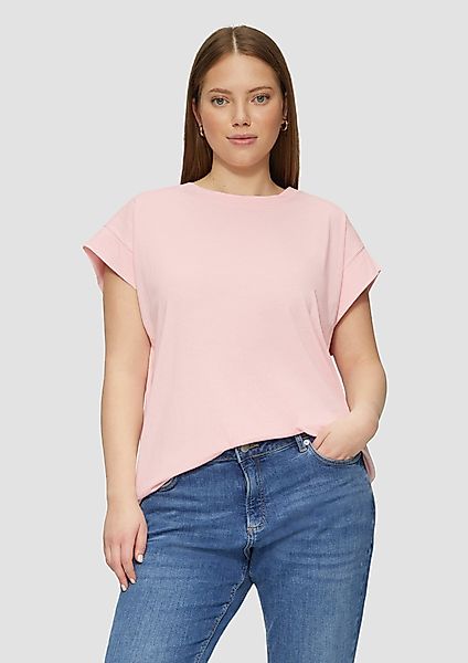 QS Kurzarmshirt Baumwollshirt mit Schulterdetail Insert günstig online kaufen
