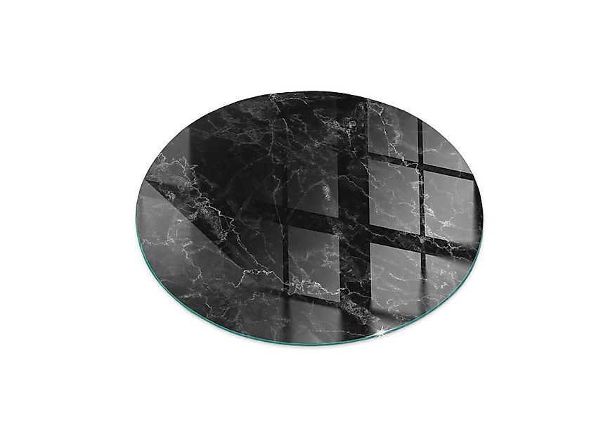 Tulup Bodenschutzplatte Schwarz Elegantes Marmormuster, Gehärtetem Glas für günstig online kaufen