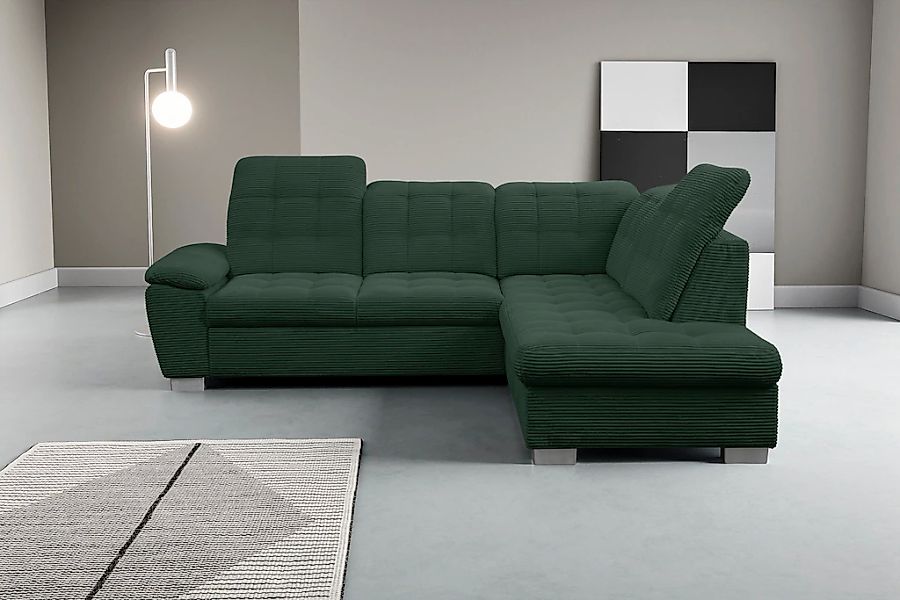 WERK2 Ecksofa "Bonny inkl. Kopfteilverstellung, Bettfunktion, Stauraum, L-F günstig online kaufen