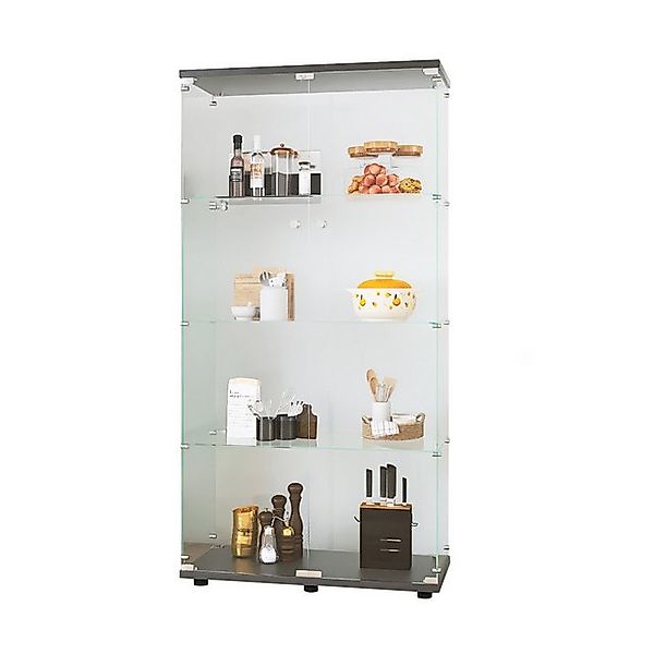 FUROKOY Glasvitrine Standvitrine, Modern Glas Vitrinenschrank (4 Lagen Glas günstig online kaufen