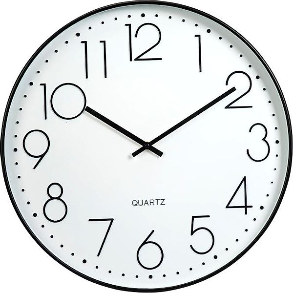 WANDUHR rund 1 Stück arabische Zahlen Schwarz, Weiß günstig online kaufen