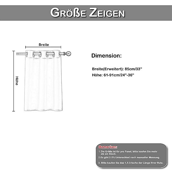 Sunicol Scheibengardine Blickdicht Bistrogardine mit Öse Kurzgardine Fenste günstig online kaufen