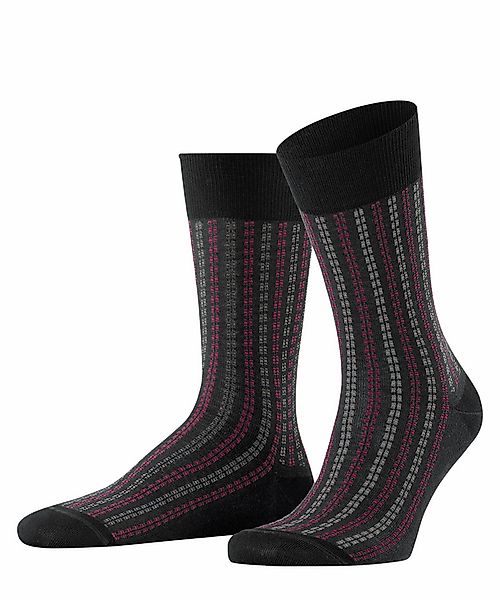 FALKE Pin Stripe Herren Socken, 39-42, Schwarz, AnderesMuster, Baumwolle, 1 günstig online kaufen