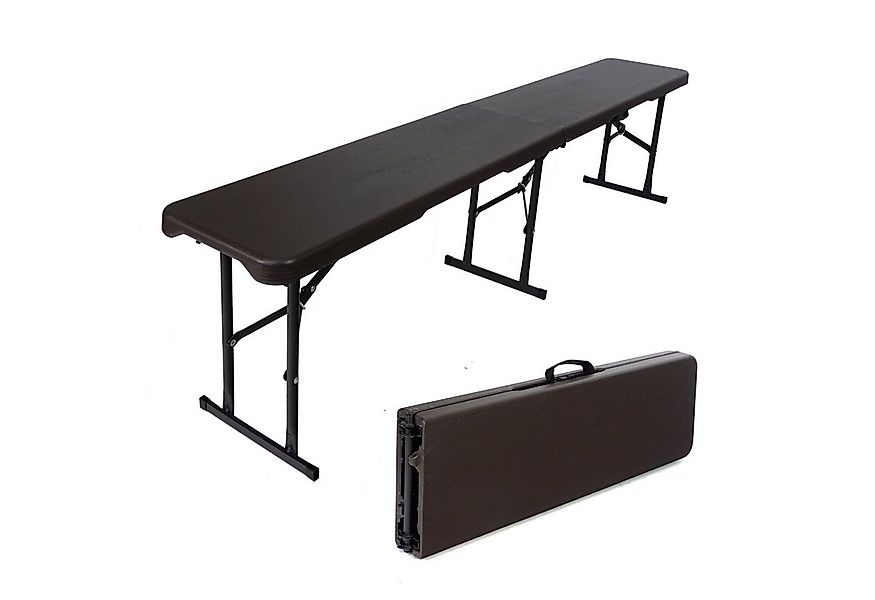 TRUTZHOLM Bierzeltgarnitur 2x Bierbank Klappbank aus Kunstoff Grau Holzopti günstig online kaufen