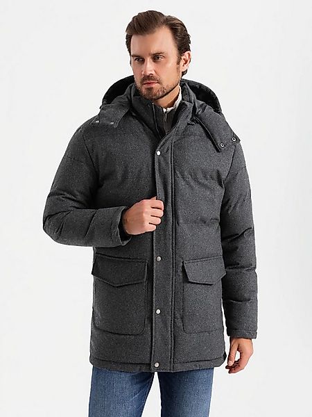 OMBRE Winterjacke Warme lange Herren Parka Jacke mit Wolle günstig online kaufen
