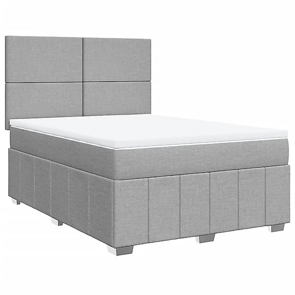 vidaXL Boxspringbett mit Matratze Hellgrau 140x190 cm Stoff 3291656 günstig online kaufen