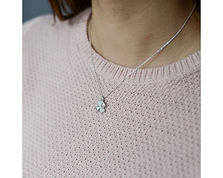 Materia Kettenanhänger Kleeblatt Glücksbringer Zirkonia KA-130, aus 925 Ste günstig online kaufen