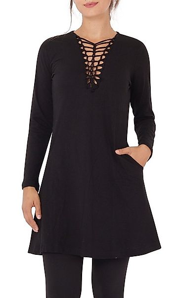 PUREWONDER Shirtkleid Shirtkleid Langarm mit geflochtenem V-Ausschnitt dr9 günstig online kaufen
